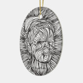Frida Kahlo Lines Portrait Keramisch Ornament (Links)