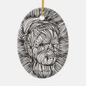 Frida Kahlo Lines Portrait Keramisch Ornament (Voorkant)