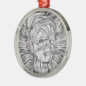Frida Kahlo Lines Portrait Metalen Ornament (Links)