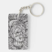 Frida Kahlo Lines Portrait Sleutelhanger (achterkant)