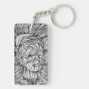 Frida Kahlo Lines Portrait Sleutelhanger