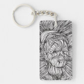 Frida Kahlo Lines Portrait Sleutelhanger (Voorkant)