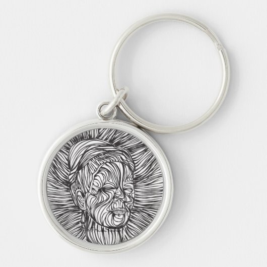 Frida Kahlo Lines Portrait Sleutelhanger (Voorkant)