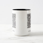 Frida Kahlo Lines Portrait Tweekleurige Koffiemok (Center)