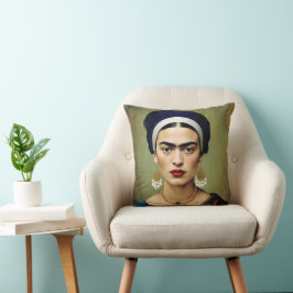 Frida Kahlo met parel oorbellen Sierkussen