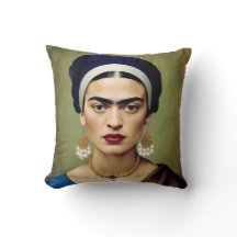 Frida Kahlo met parel oorbellen Sierkussen