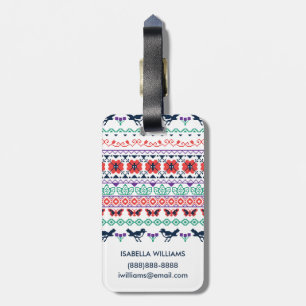Frida Kahlo   Mexicaans patroon Bagagelabel