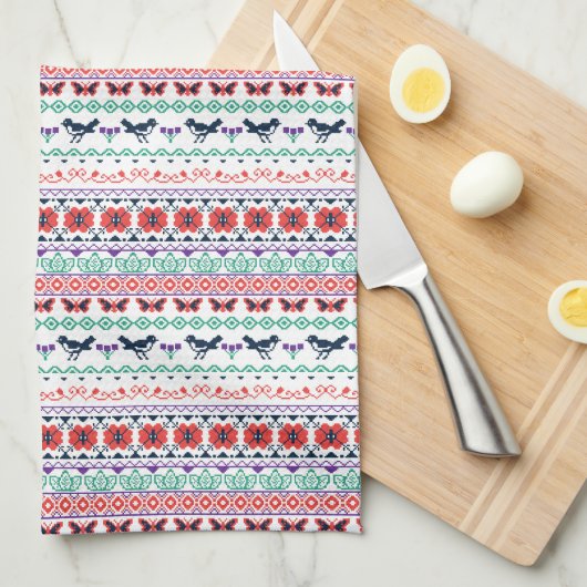 Frida Kahlo | Mexicaans patroon Theedoek (Quarter Fold)