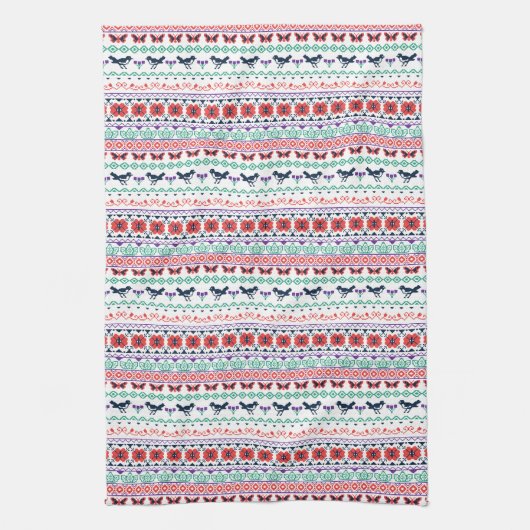 Frida Kahlo | Mexicaans patroon Theedoek (Verticaal)