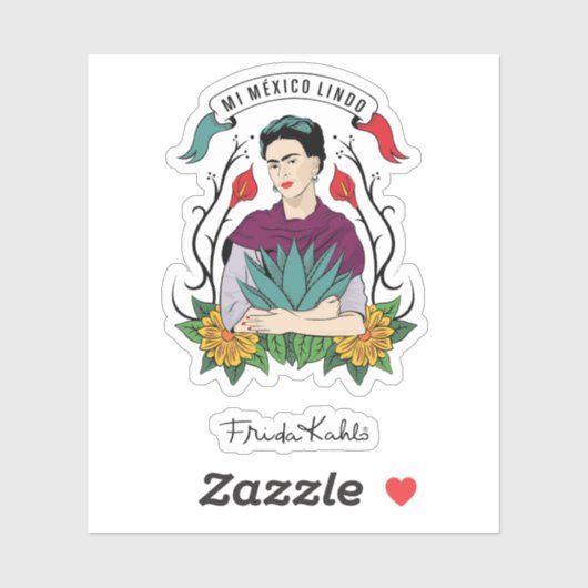 Frida Kahlo Mi Mexico Lindo 2 Sticker (Vel)