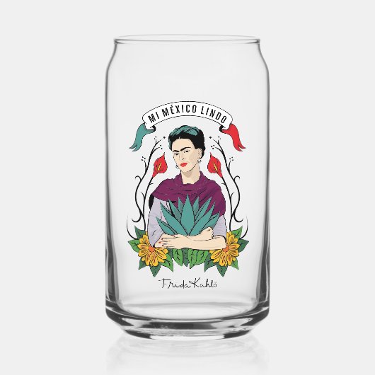 Frida Kahlo | Mi Mexico Lindo Blikvorm Glas (Voorkant)