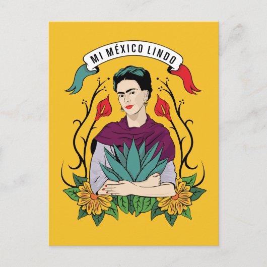 Frida Kahlo | Mi Mexico Lindo Briefkaart (Voorkant)