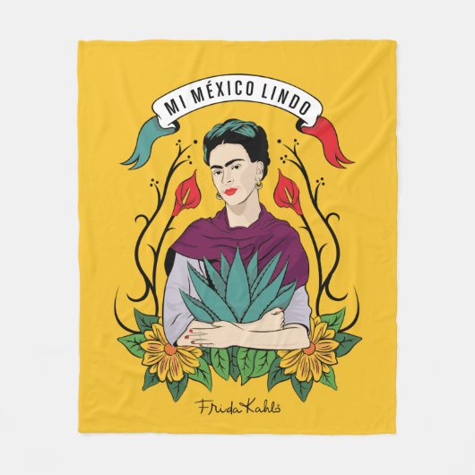 Frida Kahlo | Mi Mexico Lindo Fleece Deken (Voorkant)