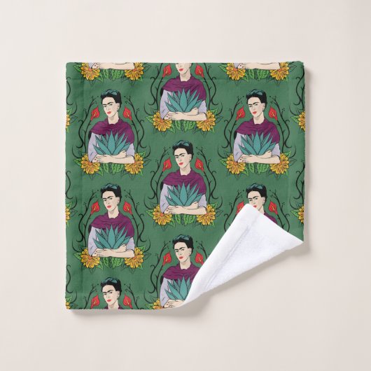 Frida Kahlo | Mi Mexico Lindo Pattern Bad Handdoek (Wasdoekje)