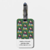 Frida Kahlo | Mi Mexico Lindo Pattern Bagagelabel (Achterkant verticaal)