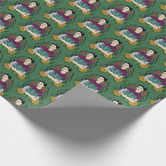 Frida Kahlo | Mi Mexico Lindo Pattern Cadeaupapier (Hoek)