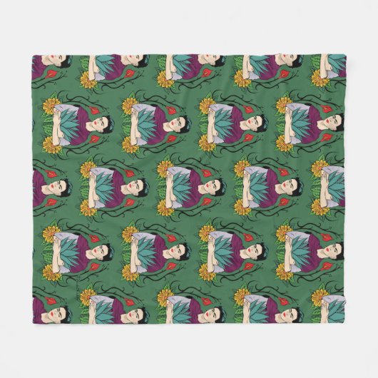 Frida Kahlo | Mi Mexico Lindo Pattern Fleece Deken (Voorkant (Horizontaal))