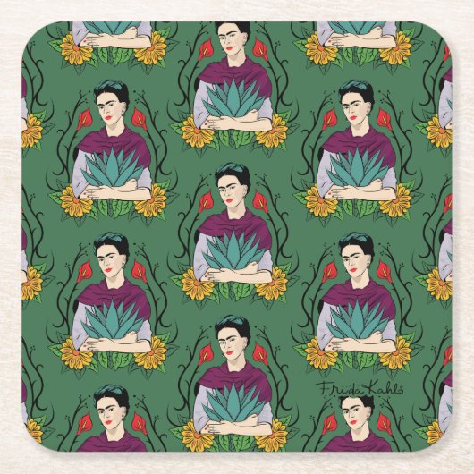 Frida Kahlo | Mi Mexico Lindo Pattern Kartonnen Onderzetters (Voorkant)