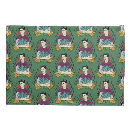Frida Kahlo | Mi Mexico Lindo Pattern Kussensloop (Achterkant-Links)