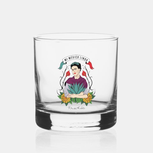 Frida Kahlo | Mi Mexico Lindo Whisky Glas (Voorkant)