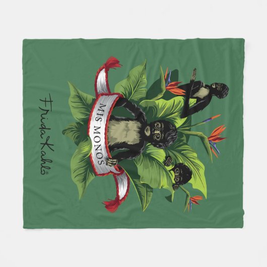 Frida Kahlo | Mis Monos Fleece Deken (Voorkant (Horizontaal))