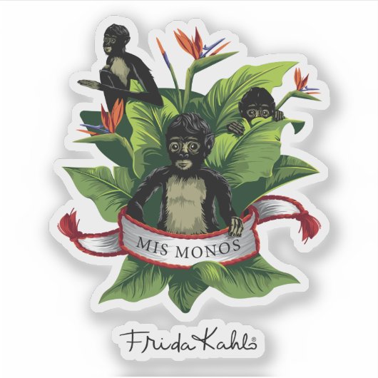 Frida Kahlo | Mis Monos Sticker (Voorkant)