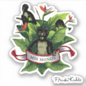 Frida Kahlo | Mis Monos Sticker (Voorkant)