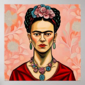 Frida Kahlo model met bloemen in haar haar Poster (Voorkant)