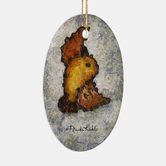 Frida Kahlo Monet Style Bird Painting Keramisch Ornament (Rechts)