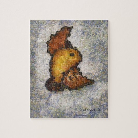 Frida Kahlo Monet Style Bird Painting Legpuzzel (Verticaal)