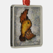 Frida Kahlo Monet Style Bird Painting Metalen Ornament (Rechts)