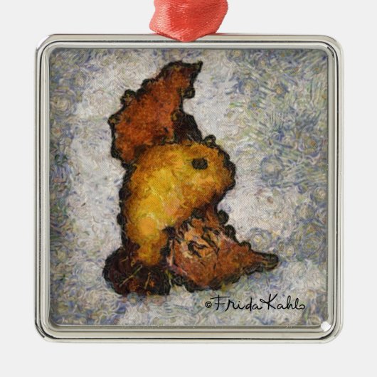 Frida Kahlo Monet Style Bird Painting Metalen Ornament (Voorkant)
