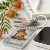 Frida Kahlo Monet Style Bird Painting Sleutelhanger (Voorkant Rechts)