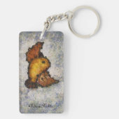 Frida Kahlo Monet Style Bird Painting Sleutelhanger (achterkant)