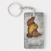 Frida Kahlo Monet Style Bird Painting Sleutelhanger (Voorkant)