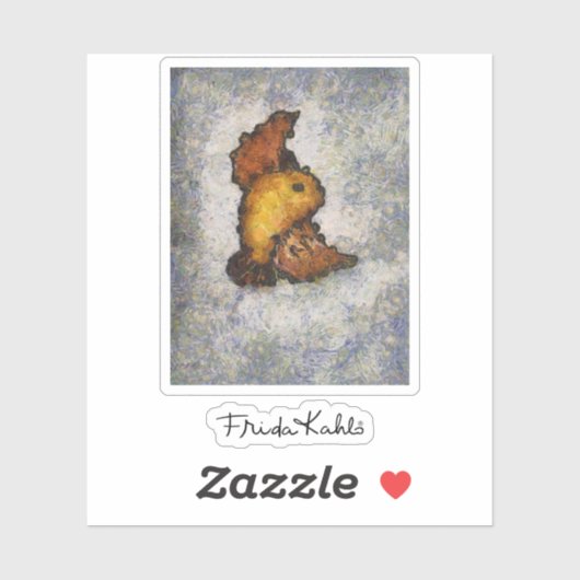 Frida Kahlo Monet Style Bird Painting Sticker (Vel)