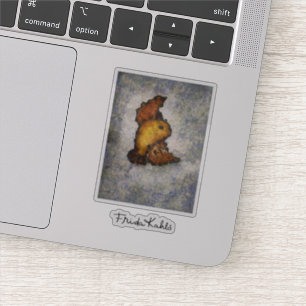 Frida Kahlo Monet Style Bird Painting Sticker