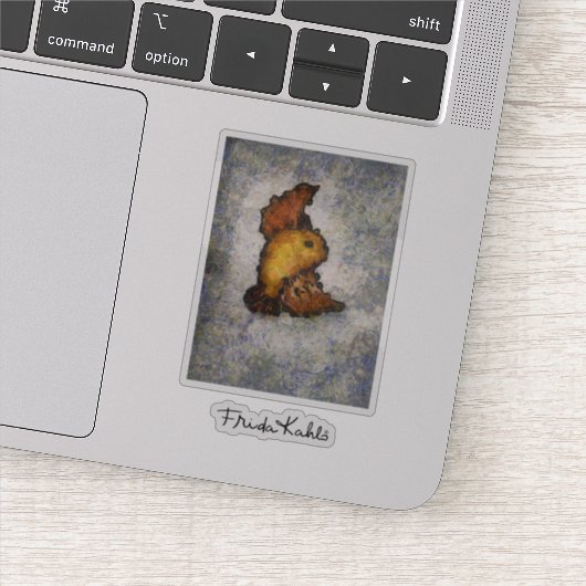 Frida Kahlo Monet Style Bird Painting Sticker (Detail)