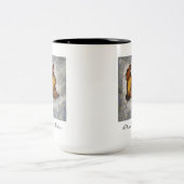 Frida Kahlo Monet Style Bird Painting Tweekleurige Koffiemok (Center)