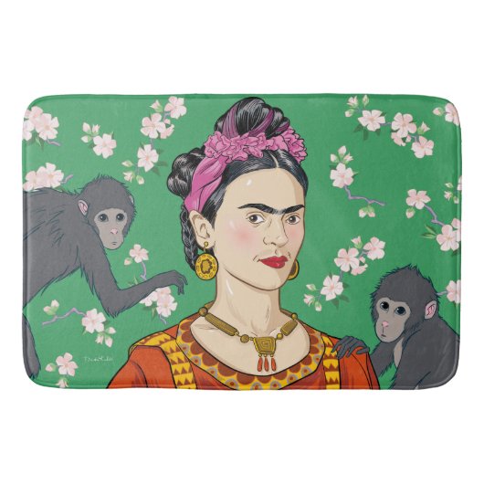 Frida Kahlo Monkey Graphic Badmat (Voorkant)
