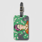 Frida Kahlo Monkey Graphic Bagagelabel (Voorkant (verticaal))