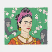 Frida Kahlo Monkey Graphic Fleece Deken (Voorkant (Horizontaal))