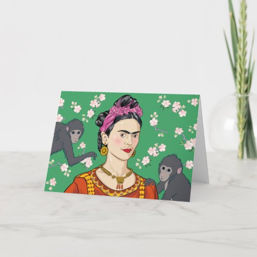 Frida Kahlo Monkey Graphic Kaart (Voorkant)