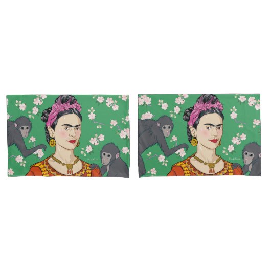 Frida Kahlo Monkey Graphic Kussensloop (Voorkant-Set)