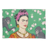 Frida Kahlo Monkey Graphic Kussensloop (Voorkant-Links)