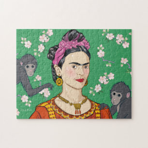 Frida Kahlo Monkey Graphic Legpuzzel