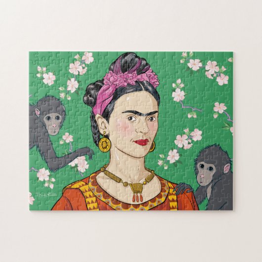 Frida Kahlo Monkey Graphic Legpuzzel (Horizontaal)