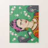Frida Kahlo Monkey Graphic Legpuzzel (Verticaal)