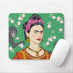 Frida Kahlo Monkey Graphic Muismat