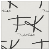 Frida Kahlo-monogram "FK" handtekeningpatroon Stof (Close Up)